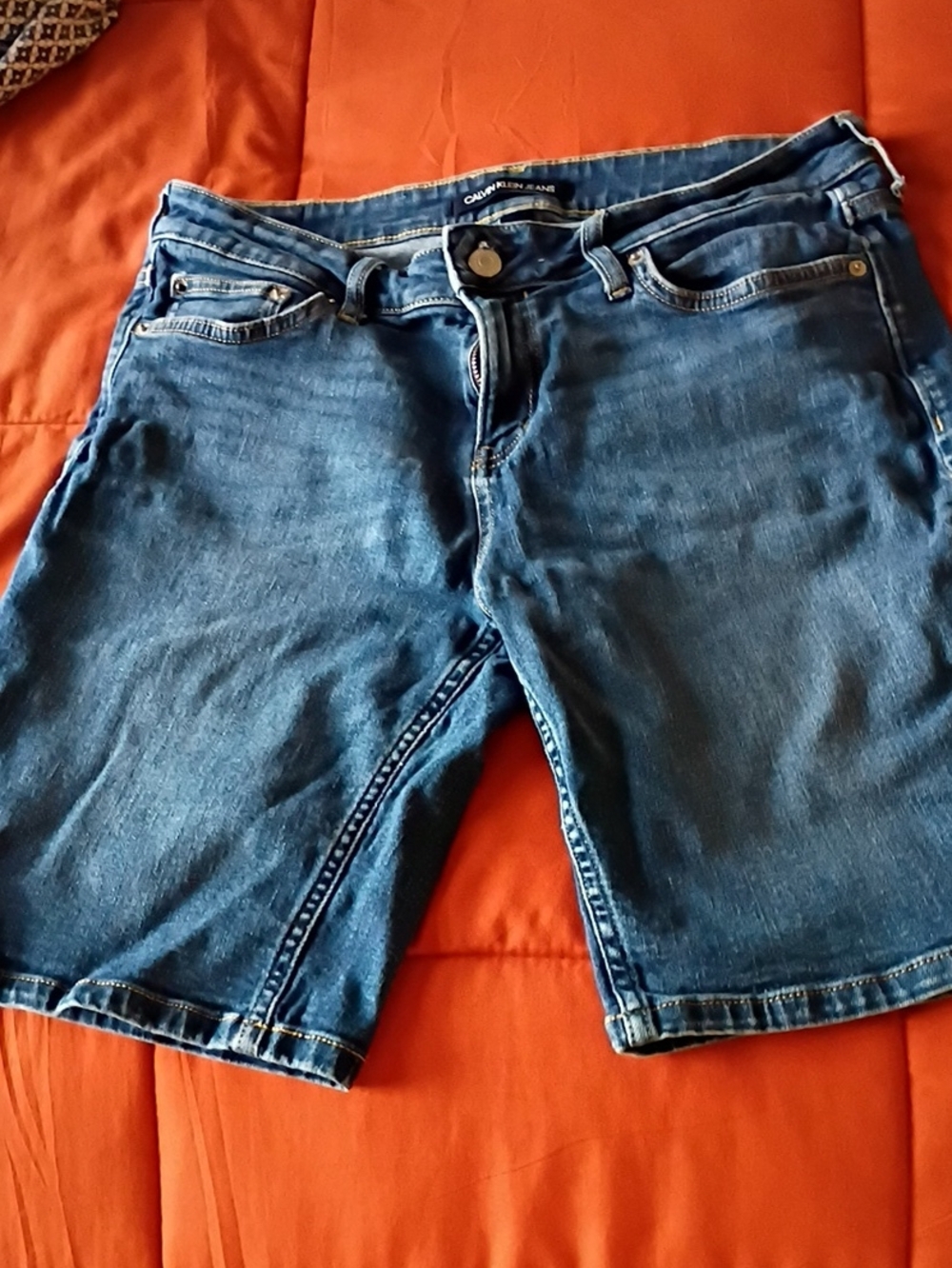 Calvin Klein Jeans Blue Denim Knee-Length Shorts